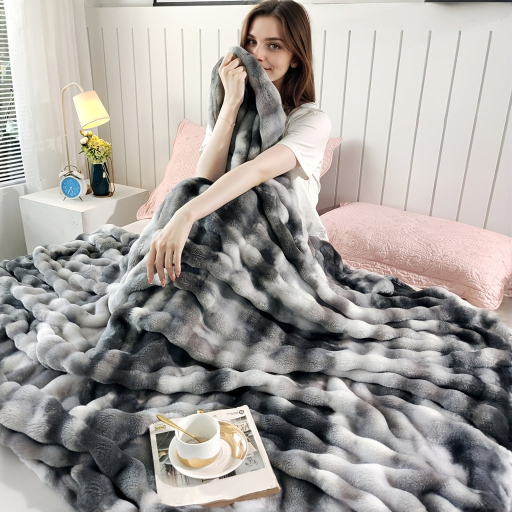 Plaid en laine de lait luxueux 1 pièce – ultra-doux et respectueux de la peau, parfait pour le salon, la chambre, le bureau, le coin lecture, lavable en machine, confort toutes saisons.
