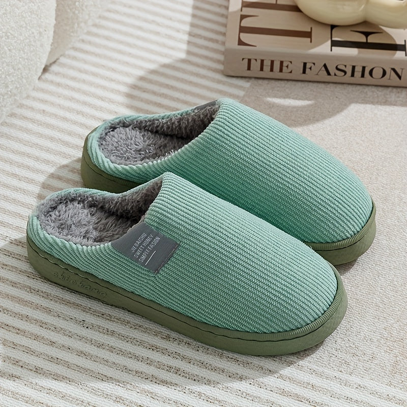 Chaussons d'intérieur pour femmes à semelle épaisse  Chaussons moelleux pour la maison  Chaussons thermiques antidérapants
