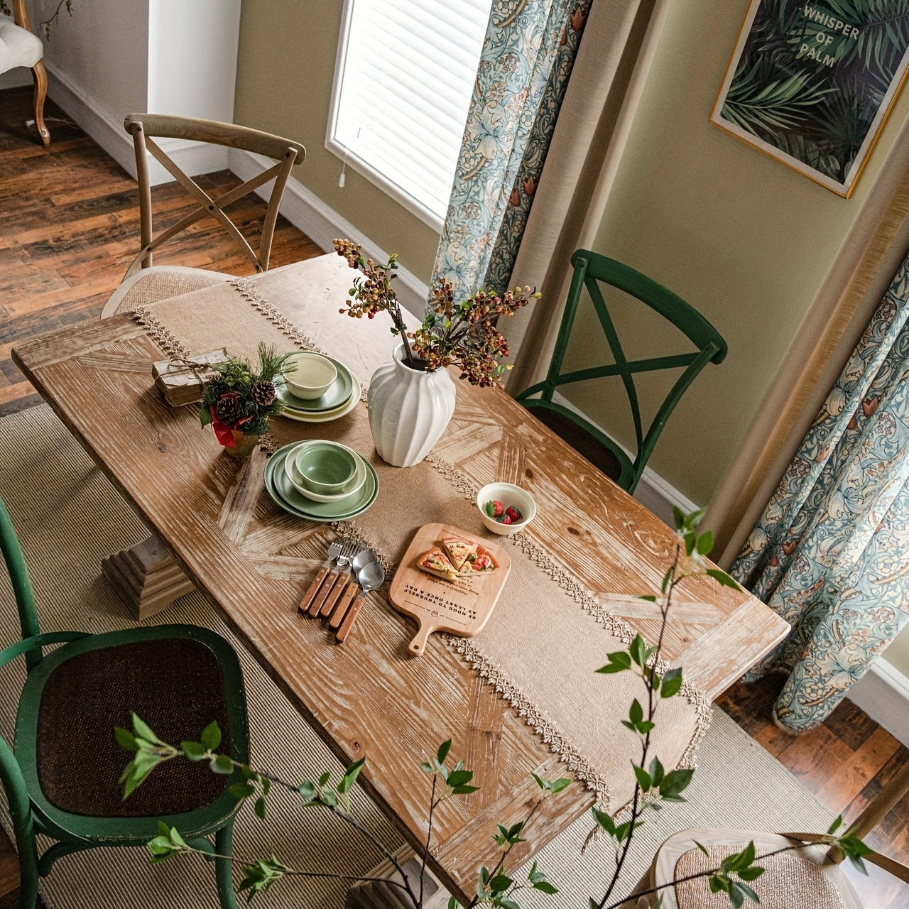 Chemin de table rustique en jute naturelle