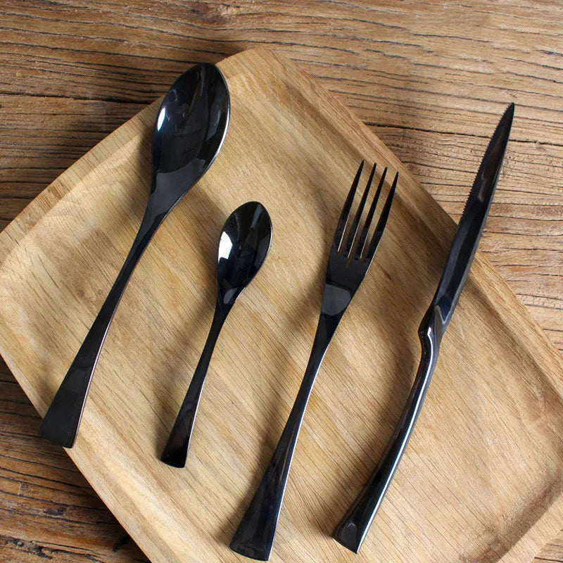 Set de couverts 4 pièces en acier inoxydable – fourchette, couteau – service de table style occidental﻿