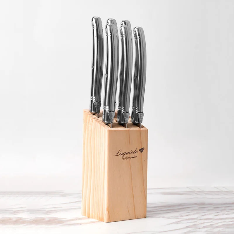 Couteaux à steak Laguiole 4 à 10 pièces – Lame dentelée tranchante, légère, de qualité supérieure, compatibles lave-vaisselle, ensemble de couteaux en acier inoxydable, argenterie pour restaurant.