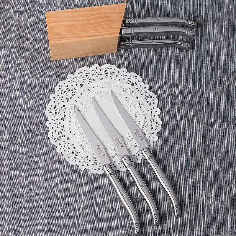 Couteaux à steak Laguiole 4 à 10 pièces – Lame dentelée tranchante, légère, de qualité supérieure, compatibles lave-vaisselle, ensemble de couteaux en acier inoxydable, argenterie pour restaurant.