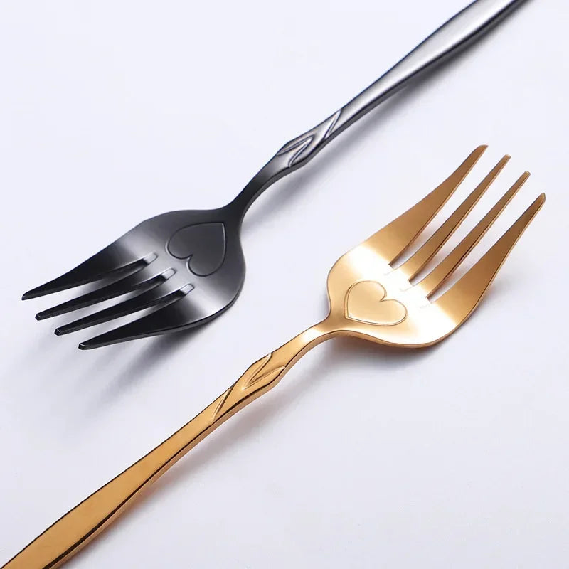 Service de couverts miroir en acier inoxydable pour dessert et fruits, comprenant fourchettes pour thé, gâteau et snacks