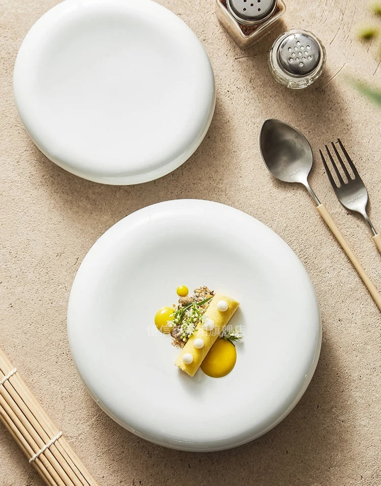 Assiette en céramique à double isolation – Assiette à dessert et apéritif – Vaisselle en céramique pour cuisine moléculaire – Vaisselle spécifique pour restaurant