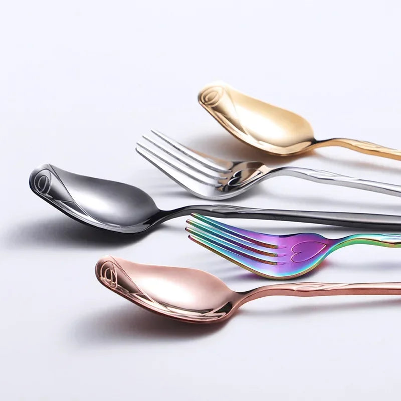 Service de couverts miroir en acier inoxydable pour dessert et fruits, comprenant fourchettes pour thé, gâteau et snacks