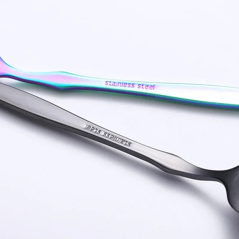 Service de couverts miroir en acier inoxydable pour dessert et fruits, comprenant fourchettes pour thé, gâteau et snacks