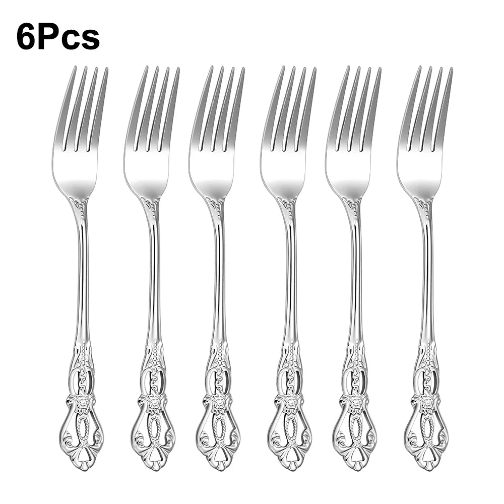 6/24/30 Pieces ensemble de couverts  en acier inoxydable, vaisselle de dîner de luxe, miroir, élégant, couteau, fourchette, cuillère.