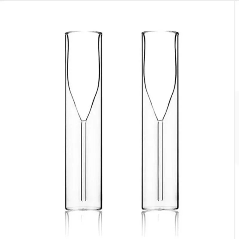 Verres à champagne à double paroi – Coupes tulipe et flûte au design en cristal élégant pour mariages, cocktails et toasts, résistantes aux chocs