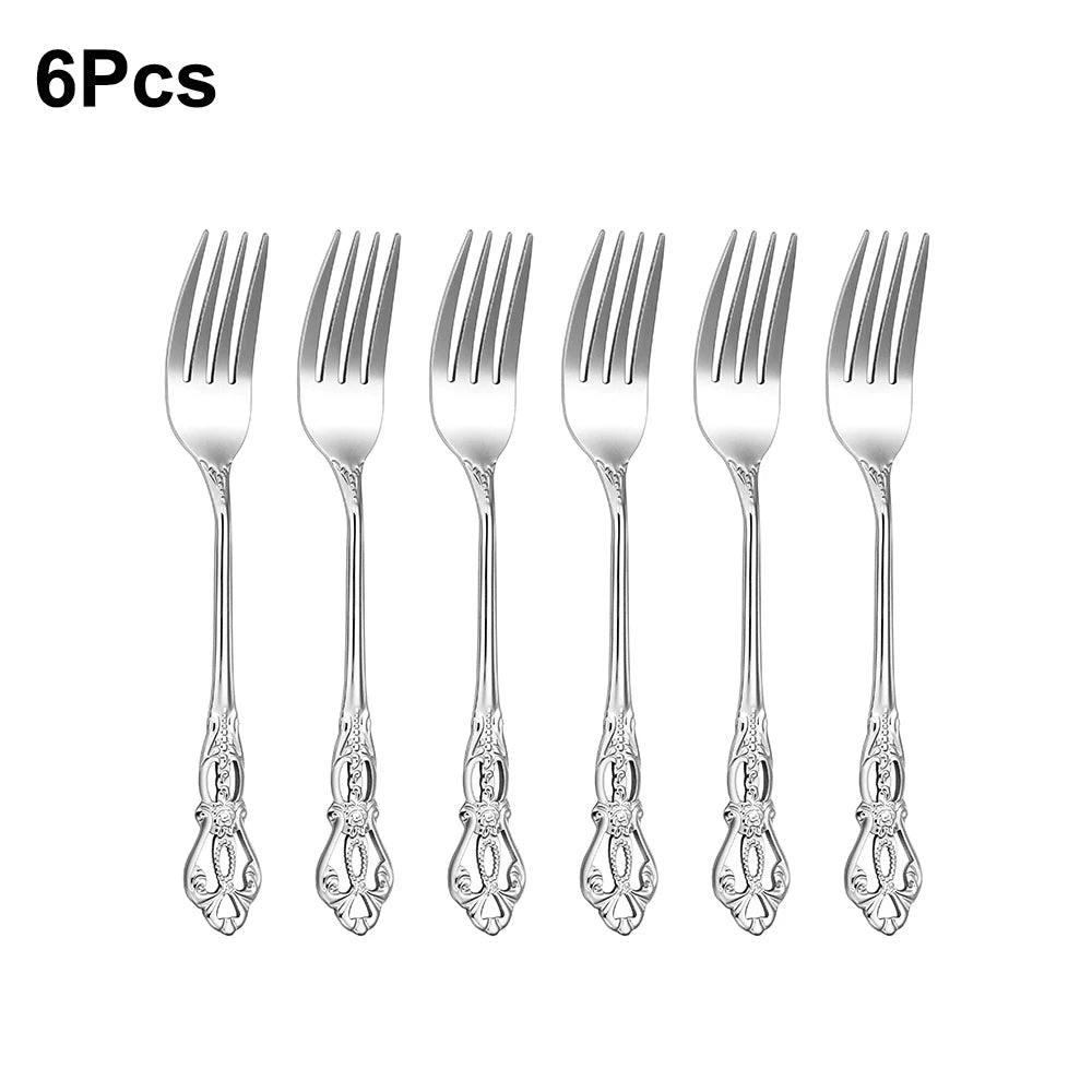 6/24/30 Pieces ensemble de couverts  en acier inoxydable, vaisselle de dîner de luxe, miroir, élégant, couteau, fourchette, cuillère.