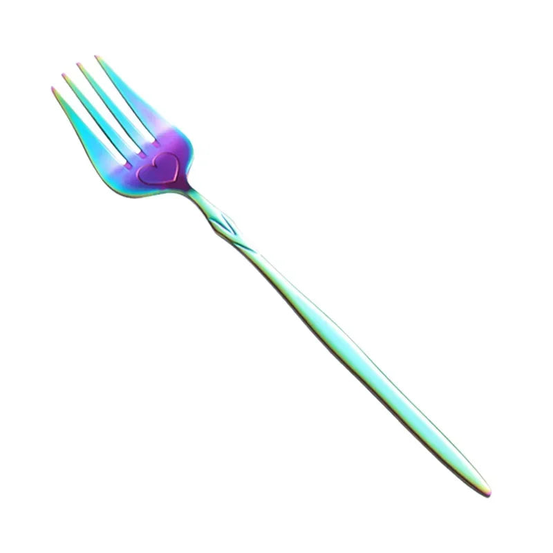 Service de couverts miroir en acier inoxydable pour dessert et fruits, comprenant fourchettes pour thé, gâteau et snacks