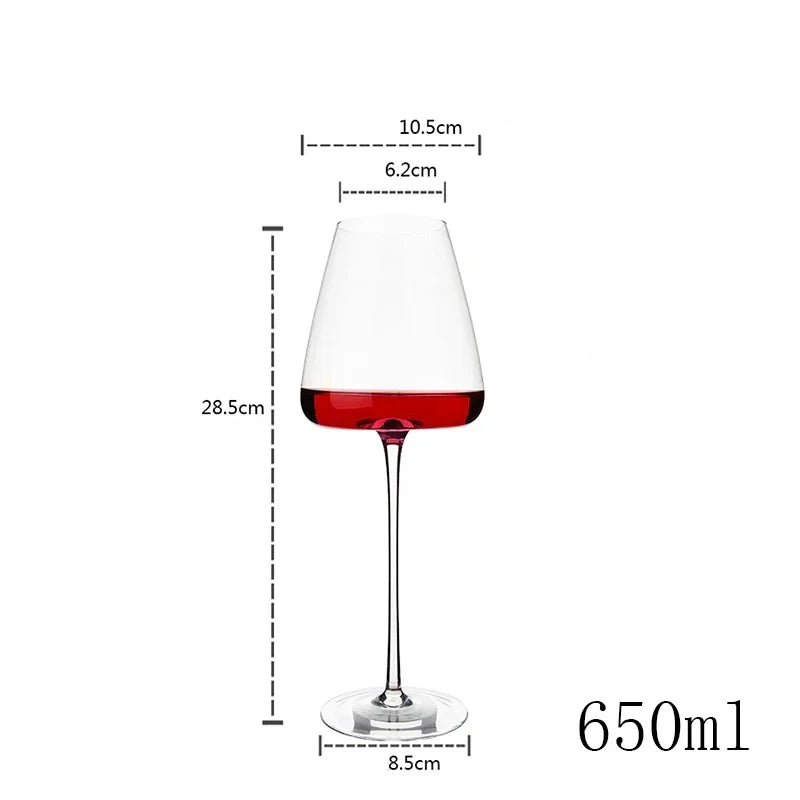 Verres à vin rouge 2 pièces, verres à champagne soufflés à la main avec pied long, parfaits pour le vin rouge ou blanc, usage quotidien.