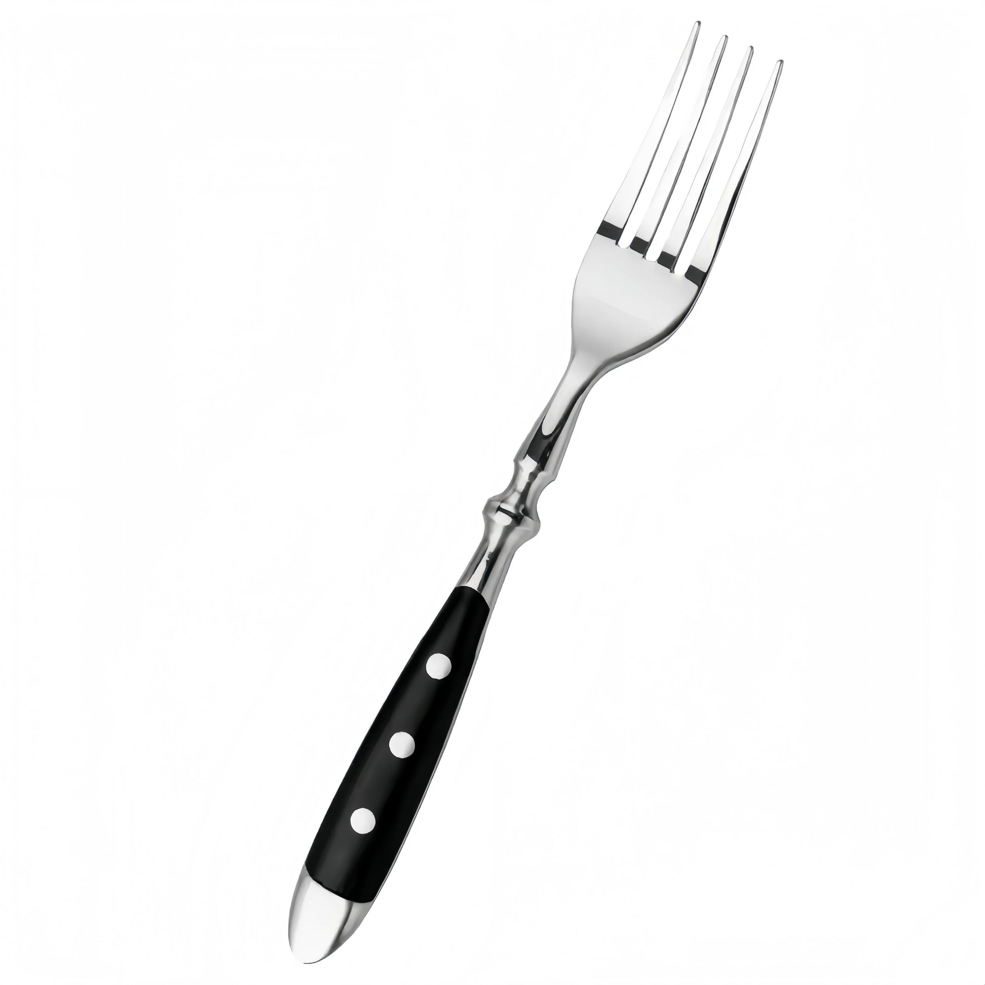 Couteau à steak à pointe fine de 5" – Ensemble de couteaux à steak tranchants, lame forgée en acier inoxydable à haute teneur en carbone, manche ergonomique en plastique noir pour la découpe.