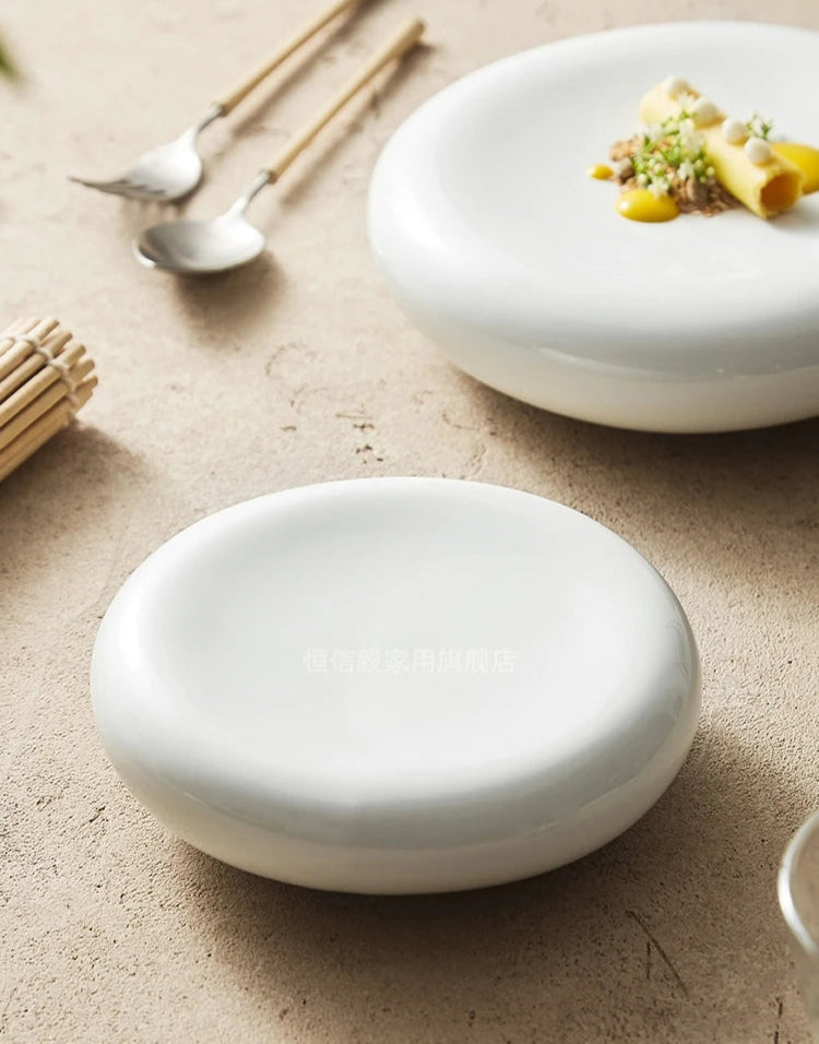 Assiette en céramique à double isolation – Assiette à dessert et apéritif – Vaisselle en céramique pour cuisine moléculaire – Vaisselle spécifique pour restaurant