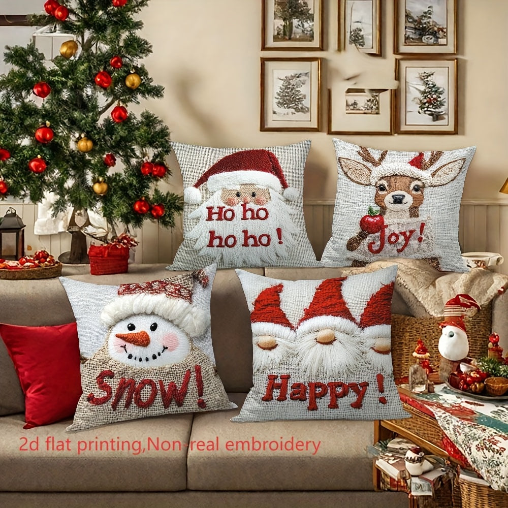 4 housses de coussins décoratifs festifs de Noël﻿