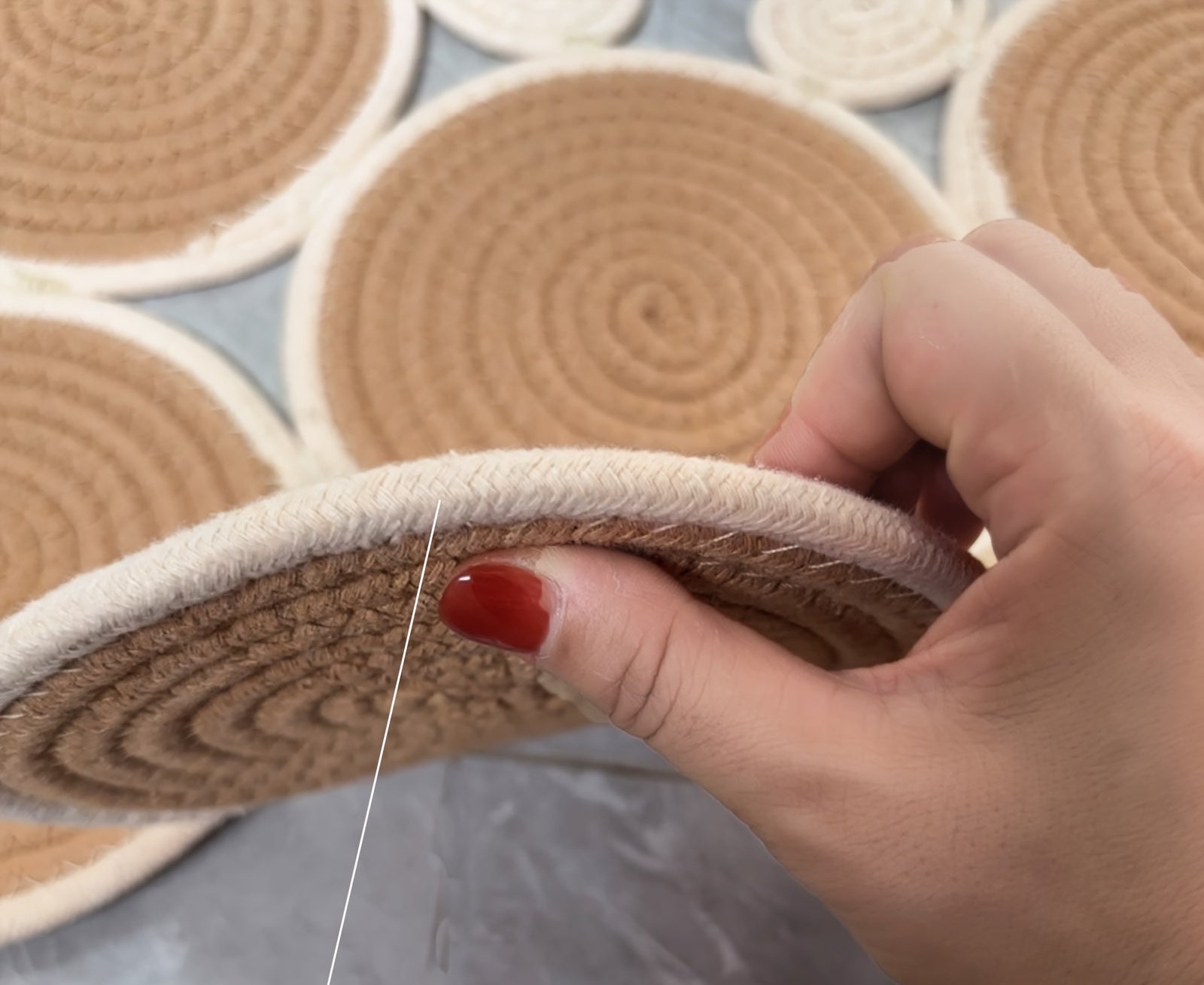 Ensemble de Tapis de Sol en Lin Tissé Main Style Bohème - Antidérapant et Lavable