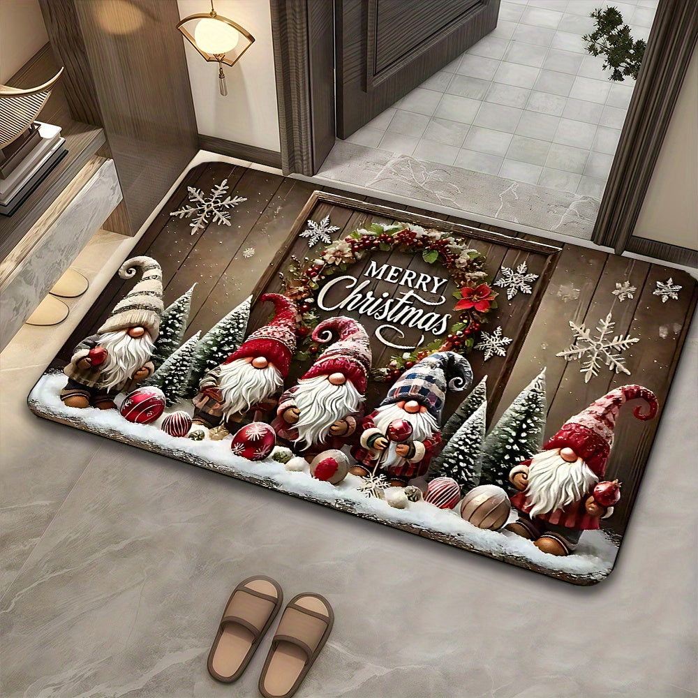Paillassons de porte au thème de Noël, antidérapant