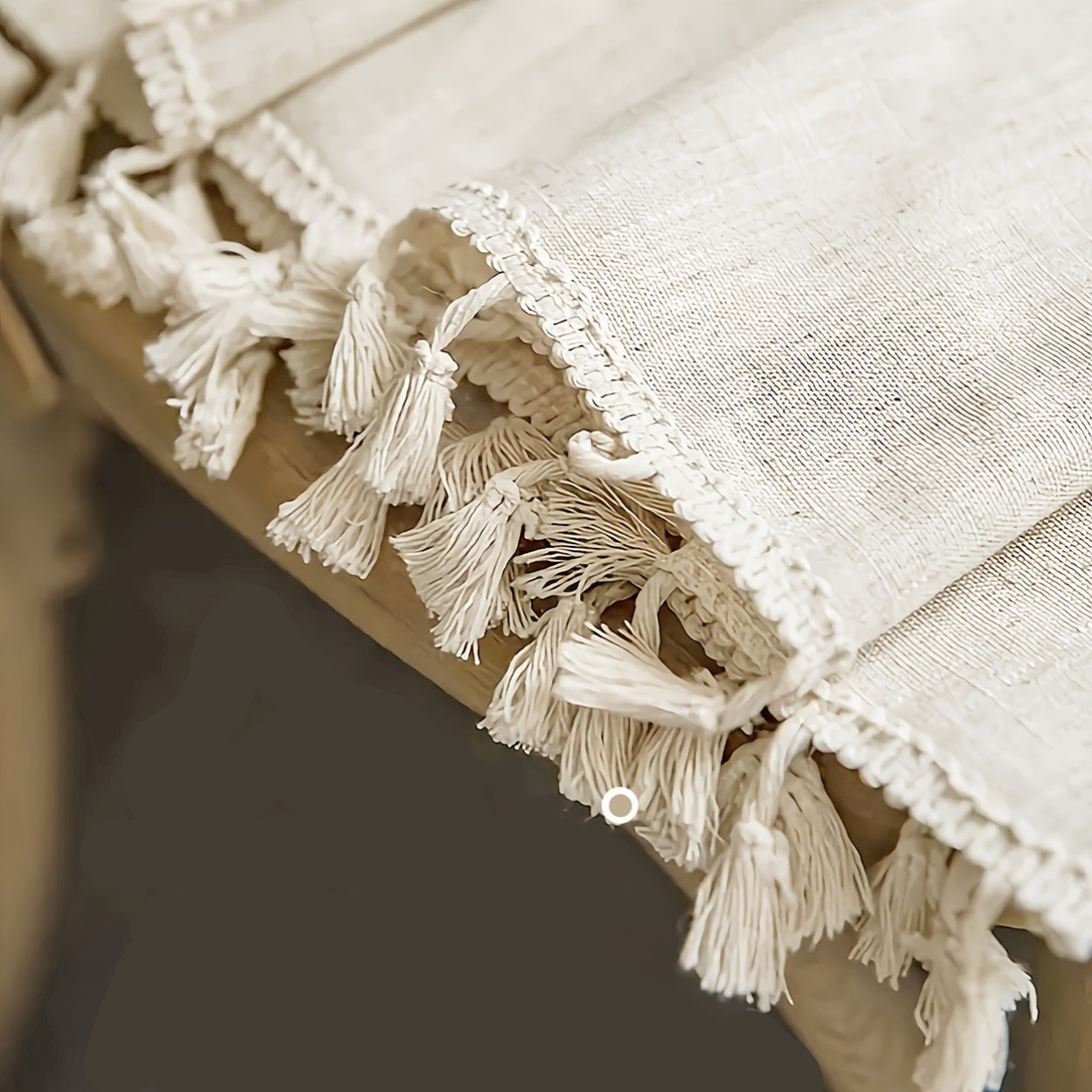 Voilage bohème en dentelle de tulle à transparence légère, avec passe-tringle