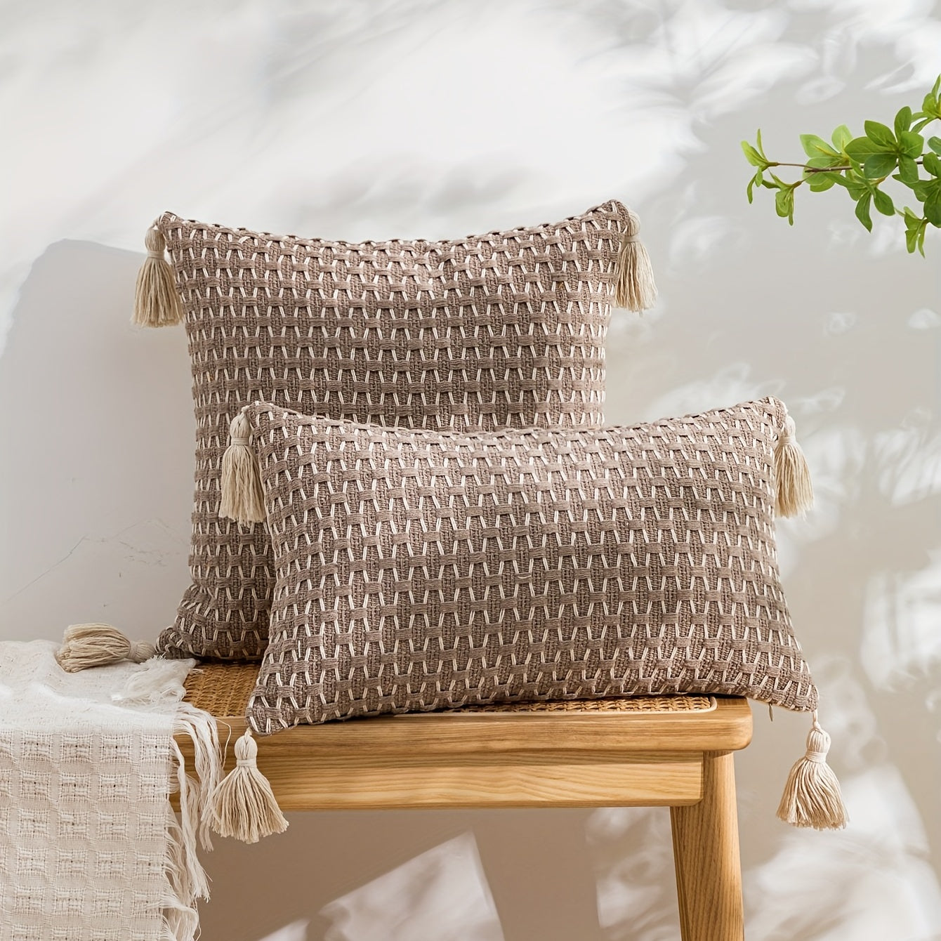 Housse de Coussin Jacquard Moderne - Élégance Minimaliste pour Salon, Chambre et Bureau