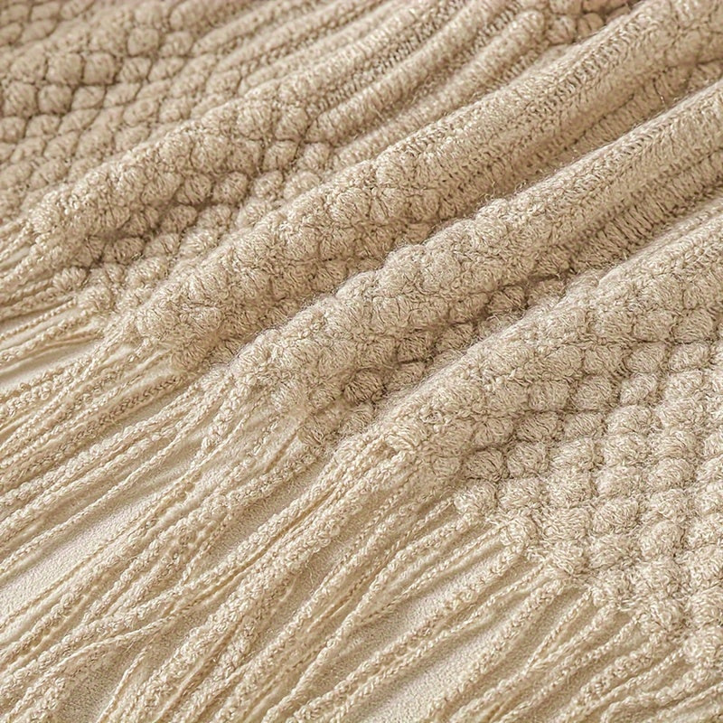 Couverture Vintage à Franges – Douce et Polyvalente pour Toutes Saisons