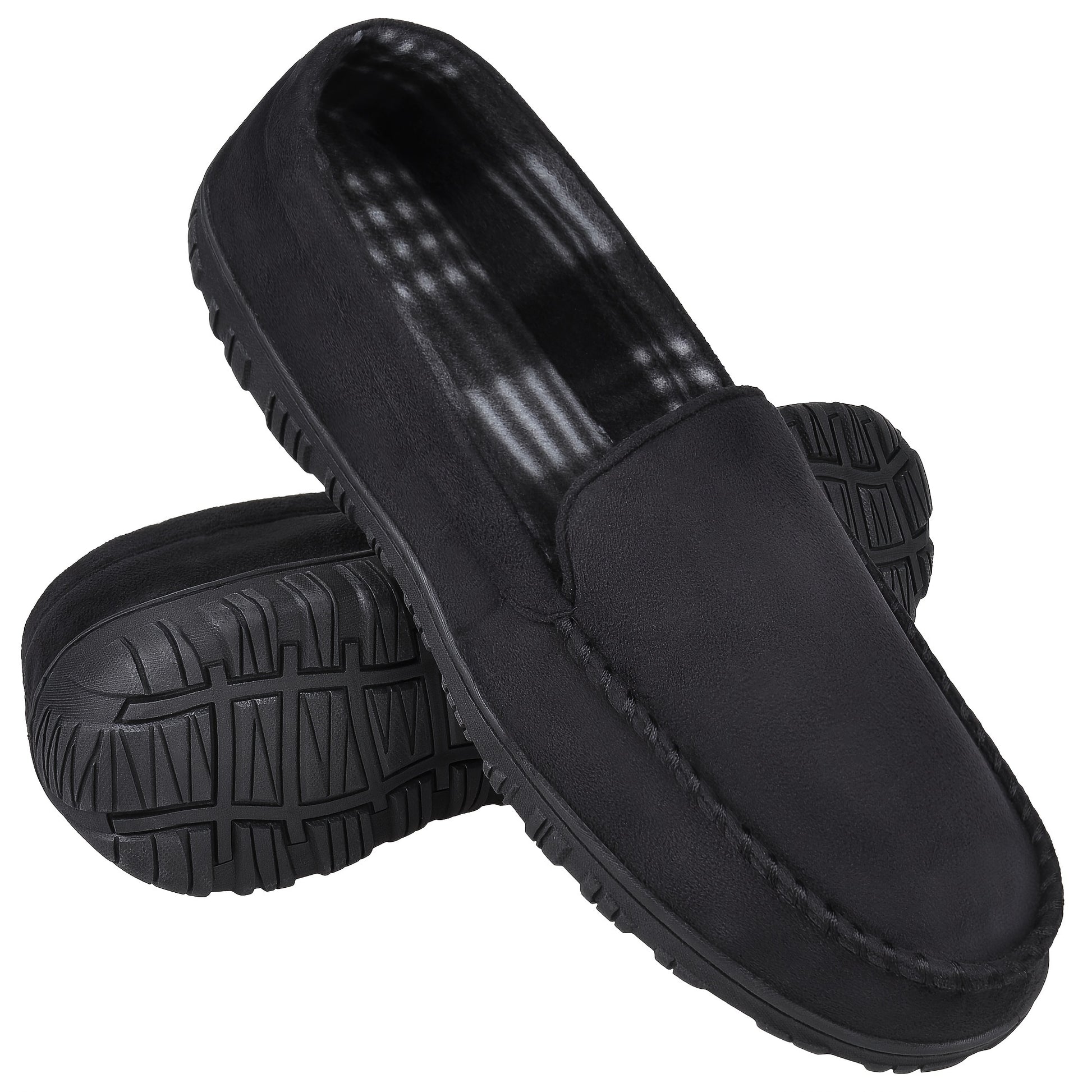Pantoufles mocassin pour homme avec mémoire de forme, chaussure d'intérieur et d'extérieur avec semelle en caoutchouc.
