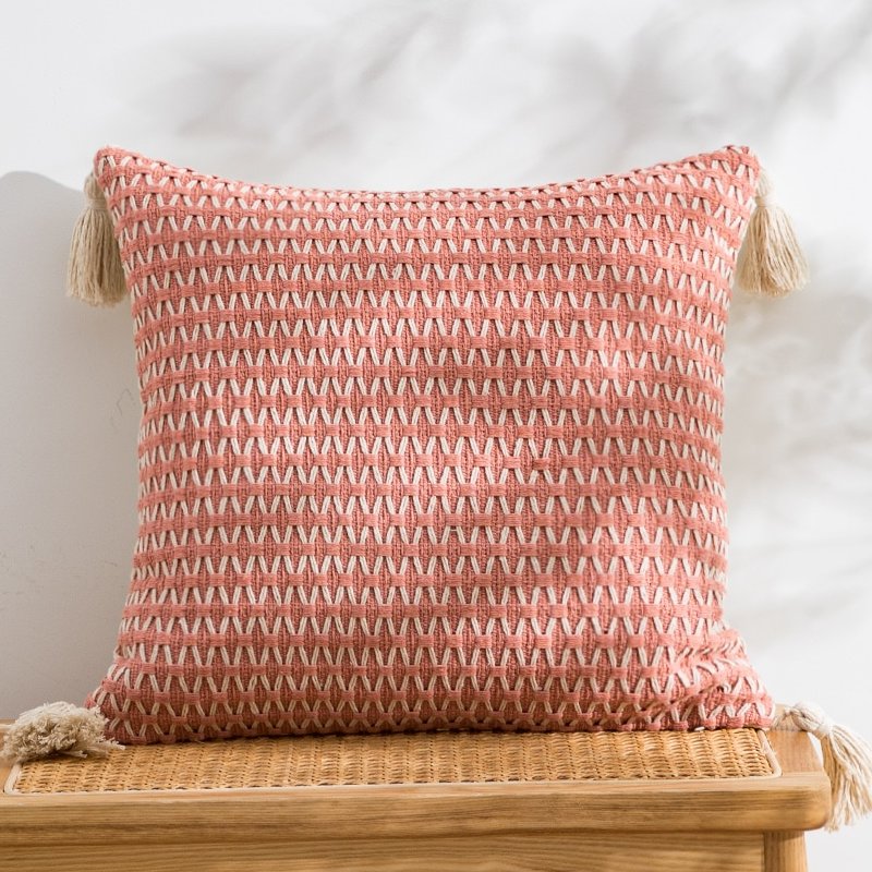 Housse de Coussin Jacquard Moderne - Élégance Minimaliste pour Salon, Chambre et Bureau