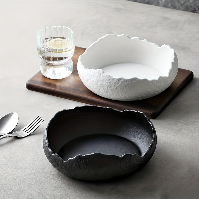 assiette froide et bol en céramique, assiette à sashimi, assiette créative pour cuisine occidentale, restaurant d’hôtel, assiette à disposition irrégulière, fusion haut de gamme entre plats et vaisselle, décoration de table