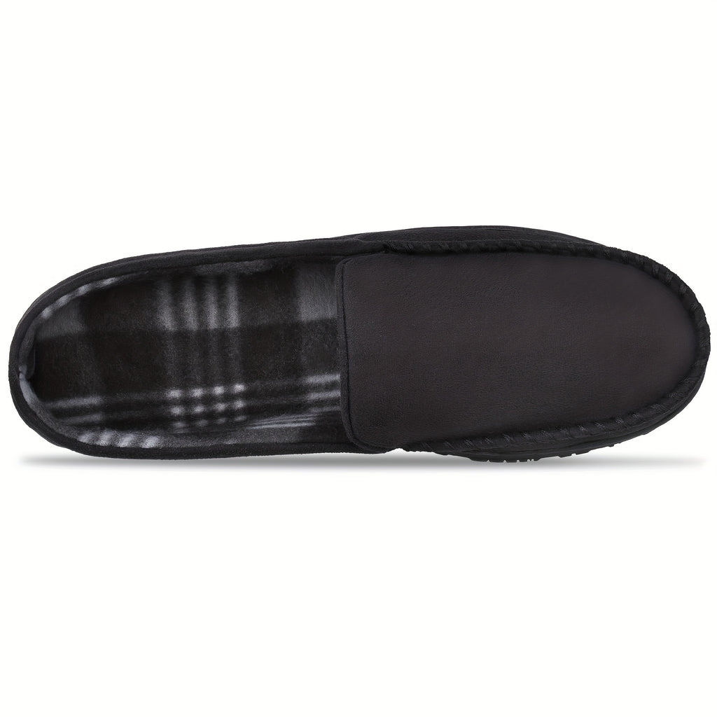 Pantoufles mocassin pour homme avec mémoire de forme, chaussure d'intérieur et d'extérieur avec semelle en caoutchouc.