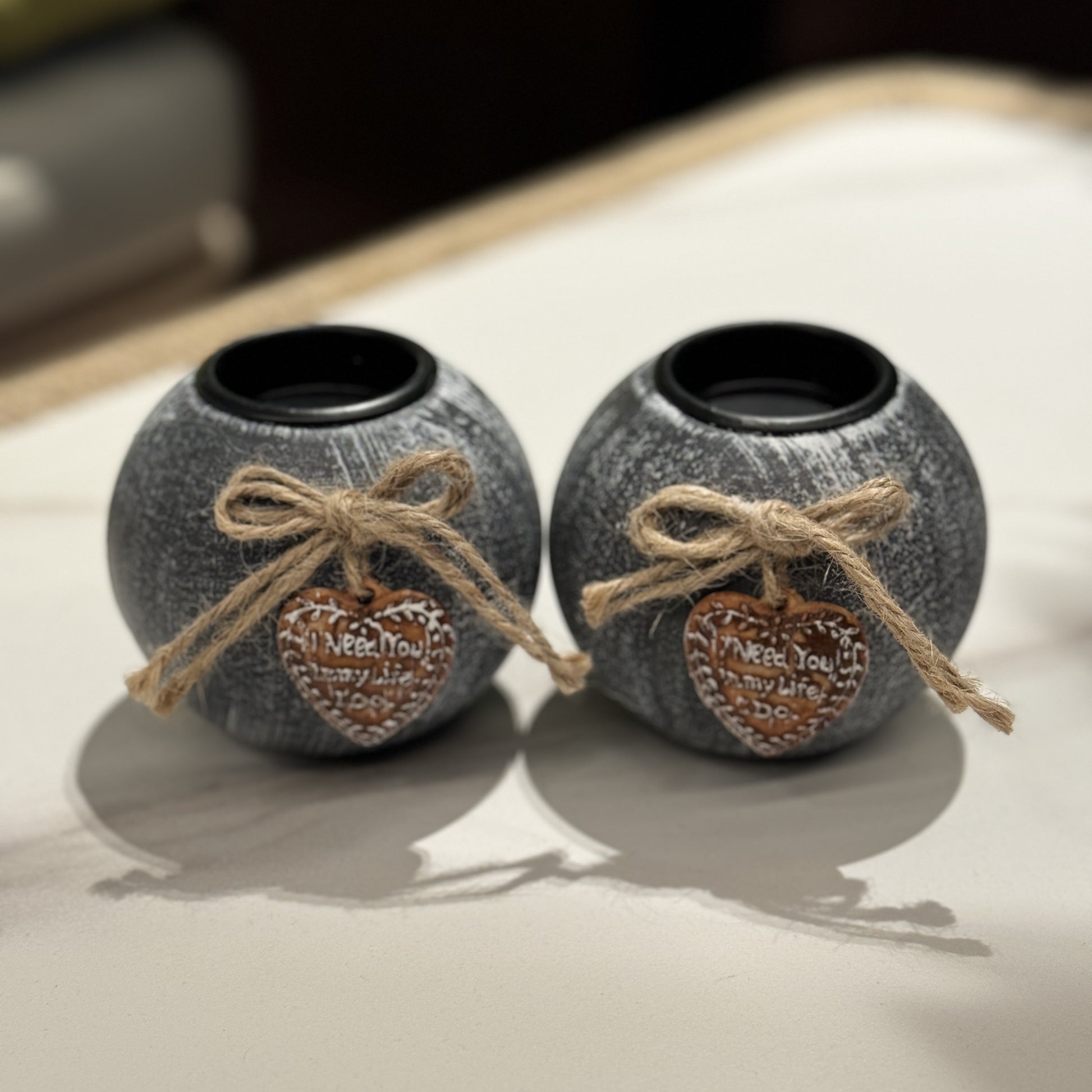 Ensemble rustique de bougeoirs en bois pour bougies , finition thermolaquée, décoration de table pour bureau, maison, mariage, anniversaire ou fête des mères