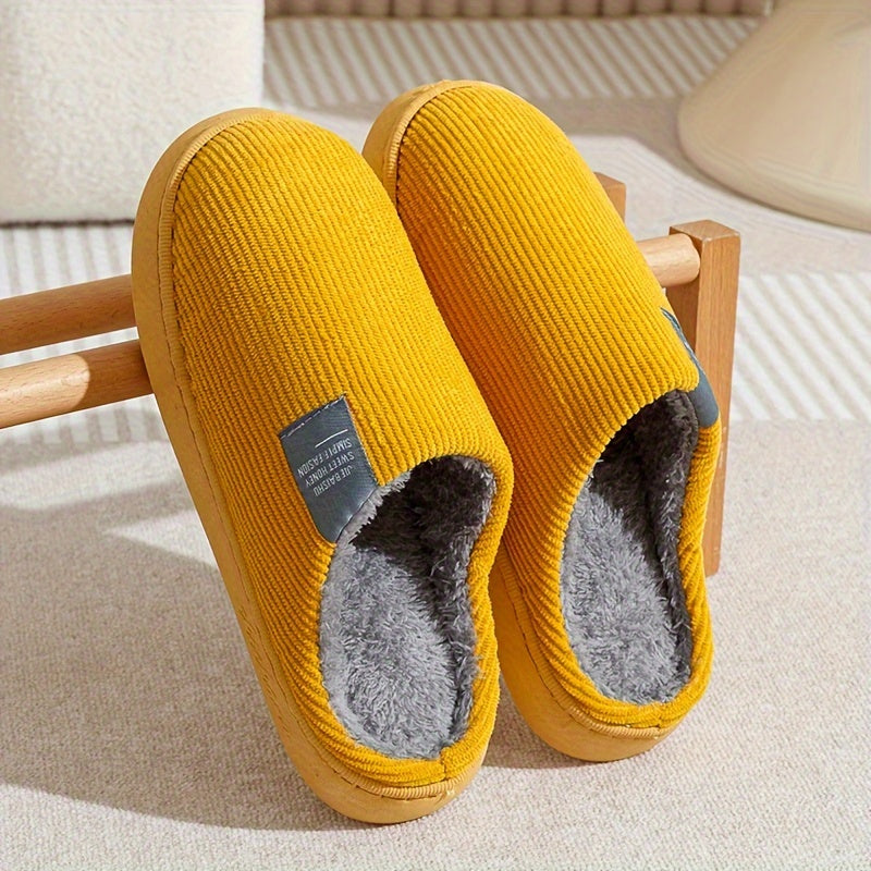 Chaussons d'intérieur pour femmes à semelle épaisse  Chaussons moelleux pour la maison  Chaussons thermiques antidérapants
