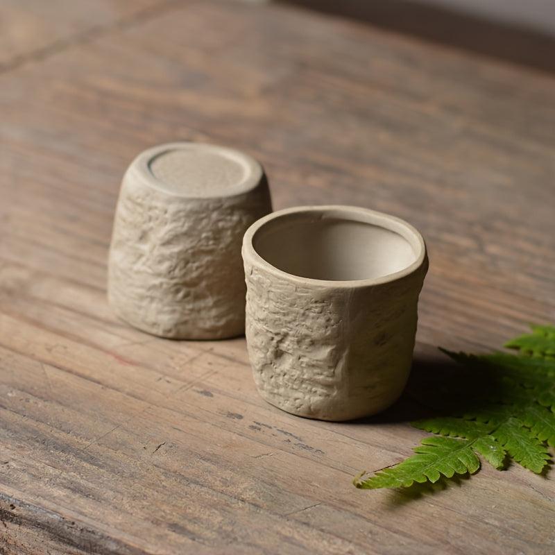 Théière artisanal en argile naturelle + 2 tasses