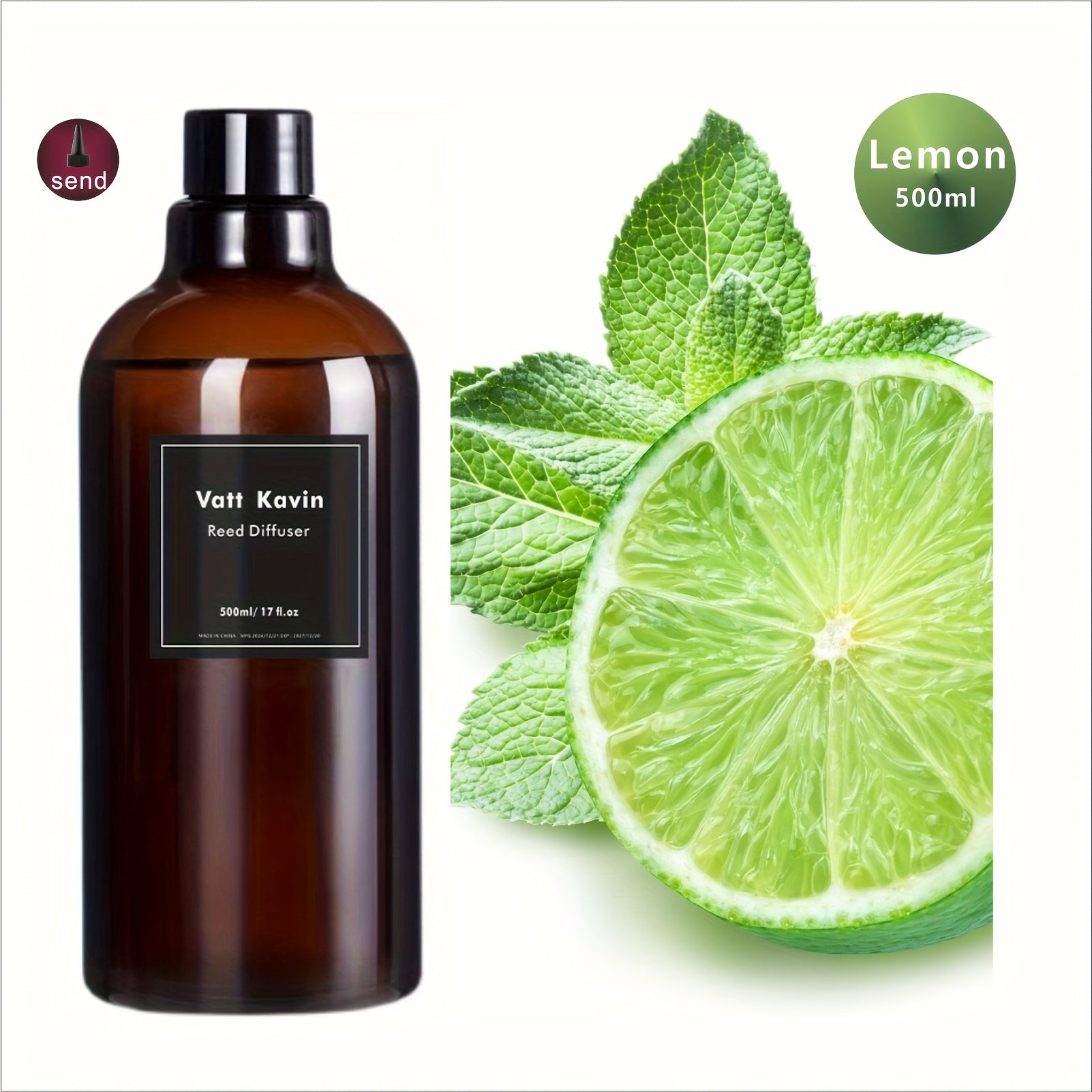 Recharge de grand flacon 500 ml pour diffuseur à bâtonnets – Mélange d’huiles essentielles hydrosolubles à base de rose, jasmin, lavande, pêche, citron, sauge et bien plus – Parfait pour sublimer l’air ambiant.