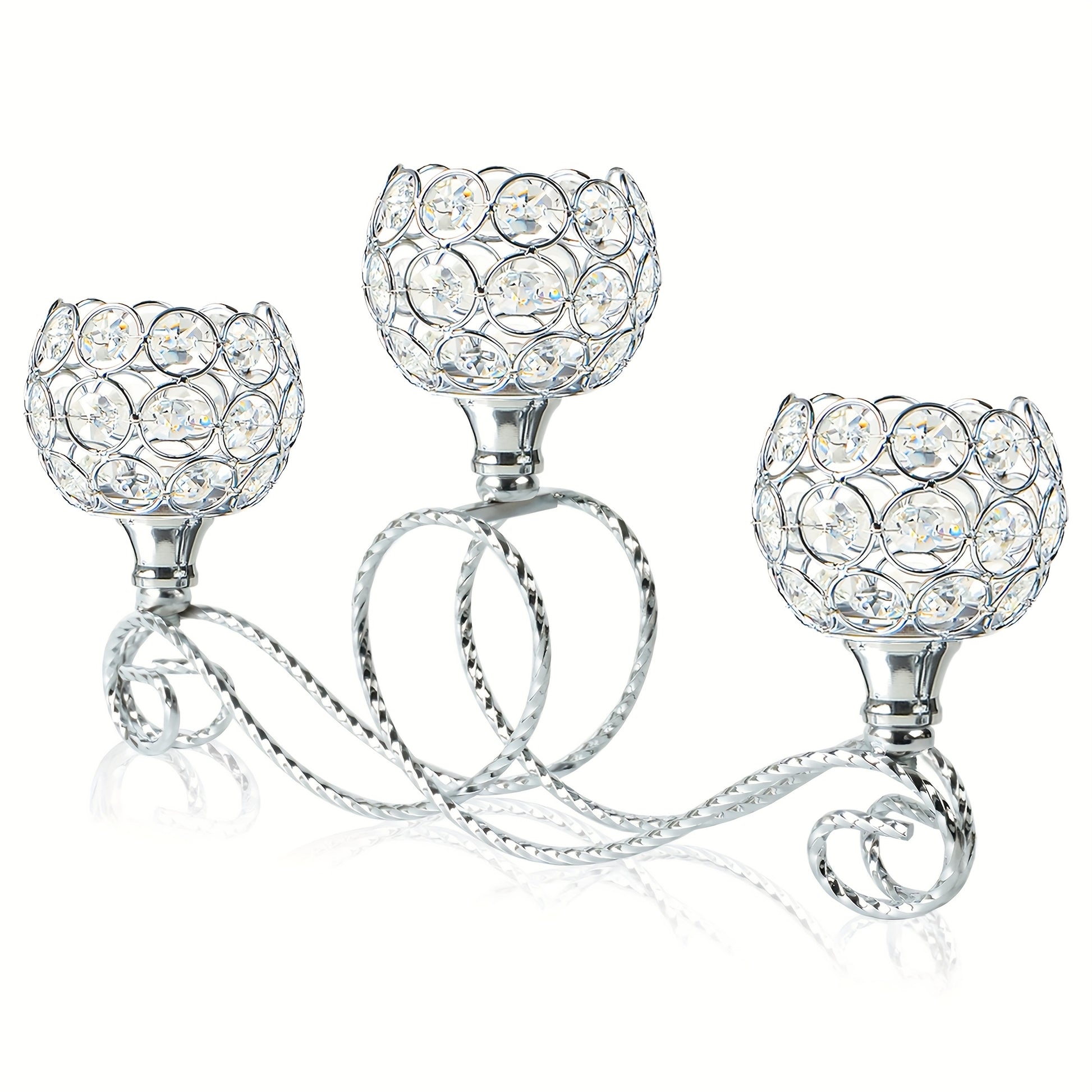 Porte-bougies élégant à trois bras en cristal avec pendentif – parfait pour les mariages, anniversaires, centres de table d’anniversaire et dîners romantiques – idéal pour la décoration intérieure, Halloween, Noël et le Nouvel An.