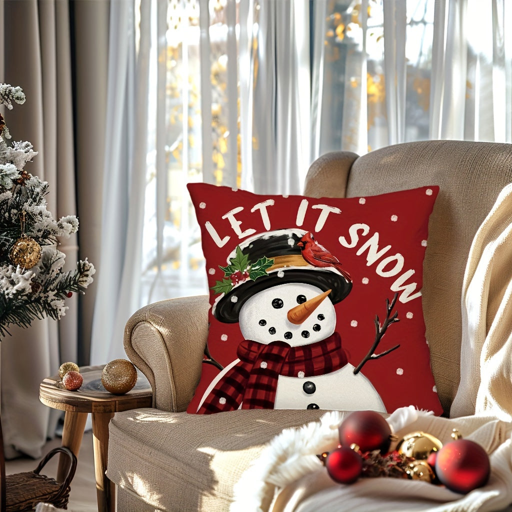 4 housses de coussins de Noël rouges festives