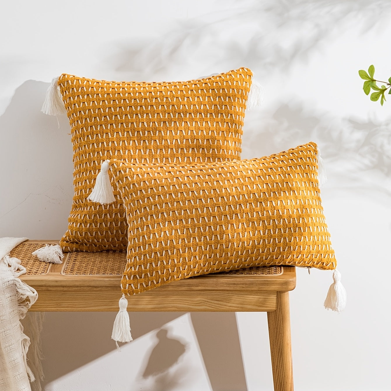 Housse de Coussin Jacquard Moderne - Élégance Minimaliste pour Salon, Chambre et Bureau