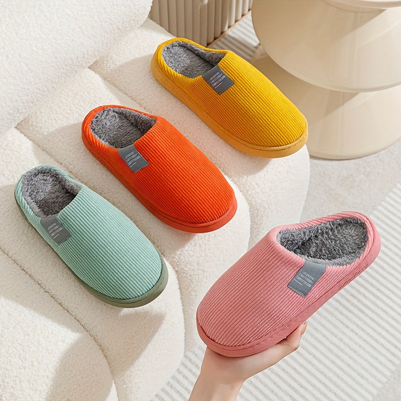 Chaussons d'intérieur pour femmes à semelle épaisse  Chaussons moelleux pour la maison  Chaussons thermiques antidérapants