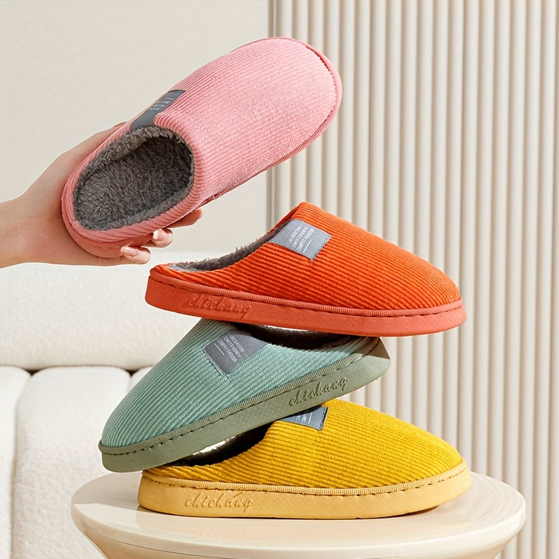 Chaussons d'intérieur pour femmes à semelle épaisse  Chaussons moelleux pour la maison  Chaussons thermiques antidérapants