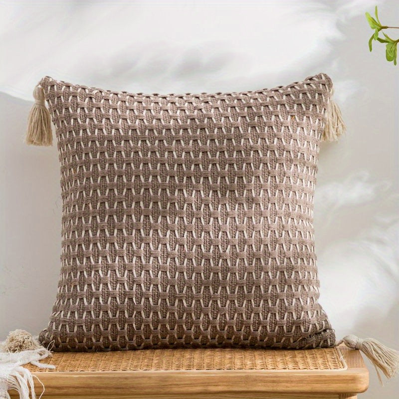 Housse de Coussin Jacquard Moderne - Élégance Minimaliste pour Salon, Chambre et Bureau