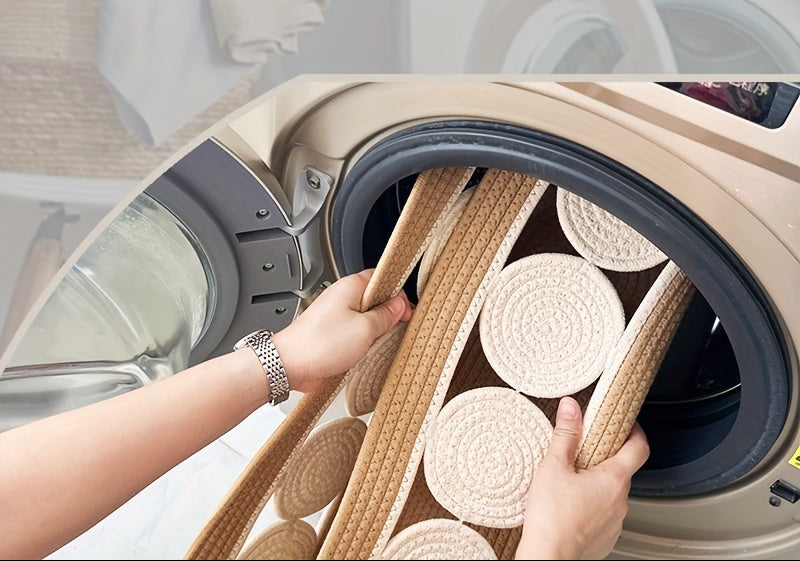Tapis de bain ovale tissé à la main style bohème vintage