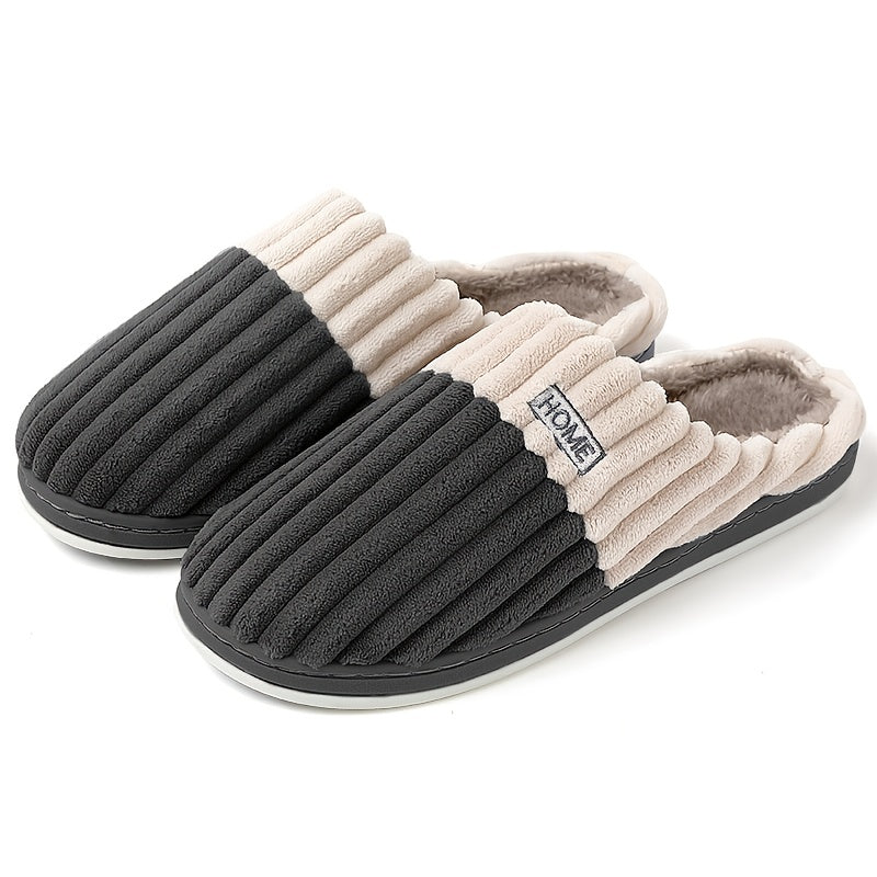 Pantoufles d’hiver en peluche pour homme, grandes tailles, chaussures fourrées unisexes.