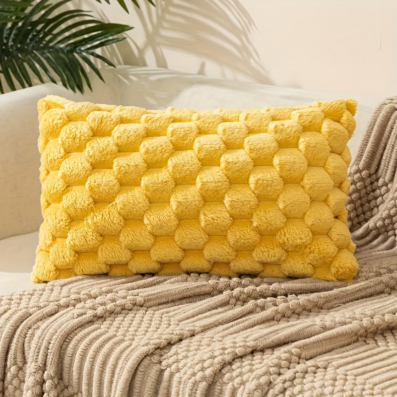 Coussin avec garniture ultra doux et moelleux, à motif imprimé sur une seule face. Housse pelucheuse imitation fourrure pour une décoration chaleureuse et élégante du salon, du canapé, du lit ou de toute pièce de la maison.