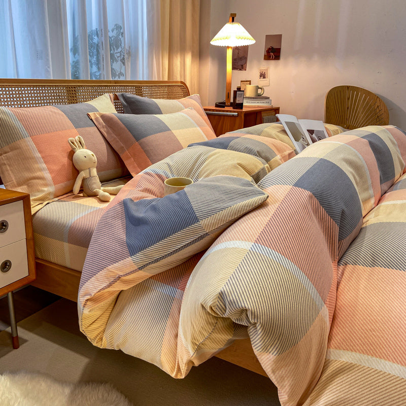 Ensemble de literie matelassé à motif géométrique 3 pièces