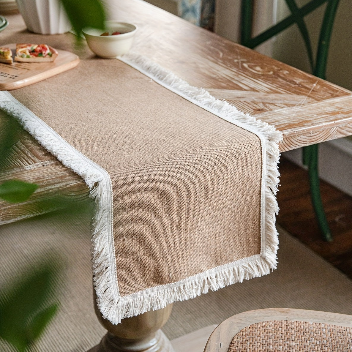 Chemin de table rustique en jute naturelle