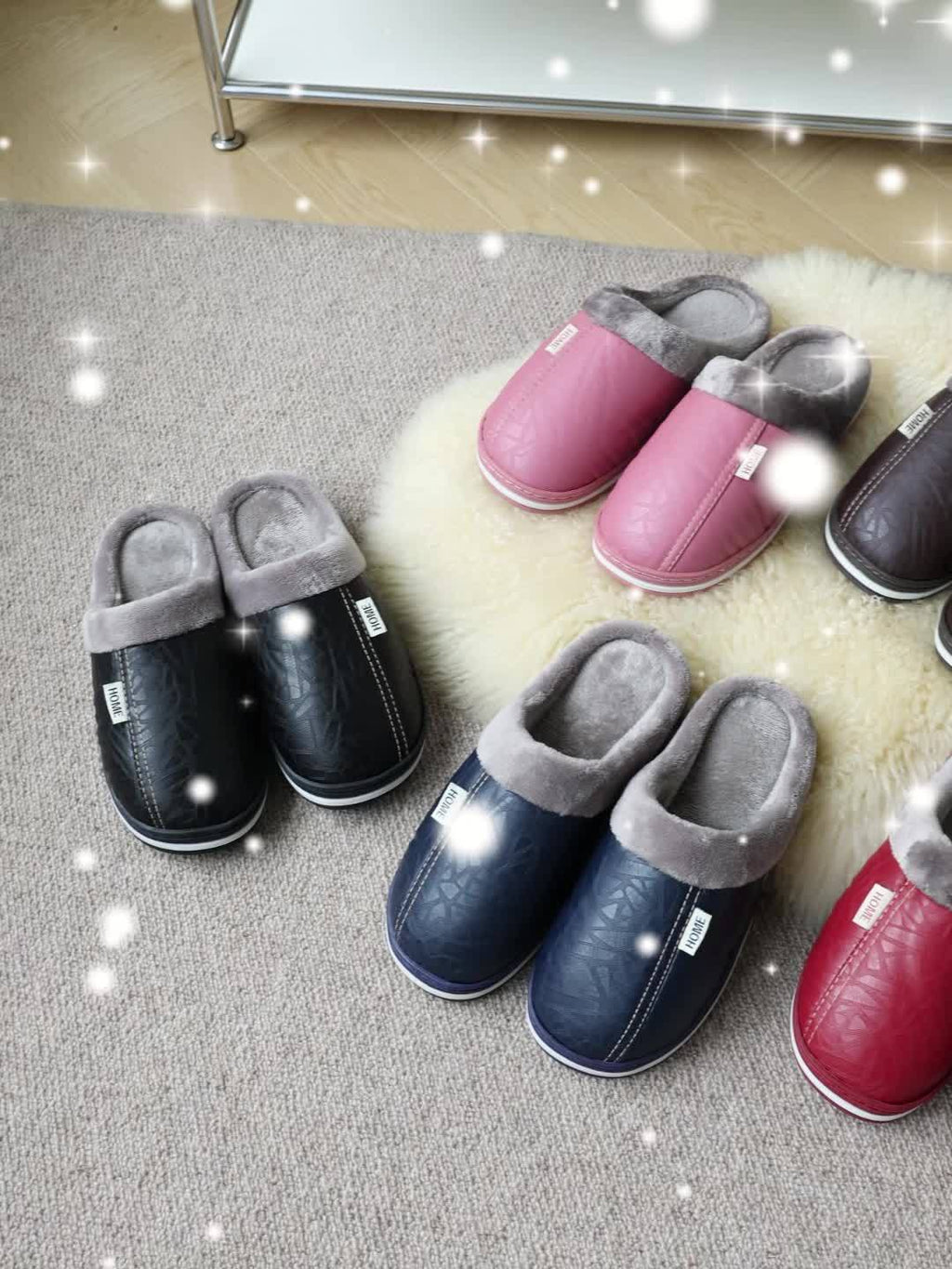 Pantoufles homme chaudes et confortables, doublure en peluche douce, chaussures d’intérieur antidérapantes idéales pour la chambre en hiver, disponibles en grandes tailles.