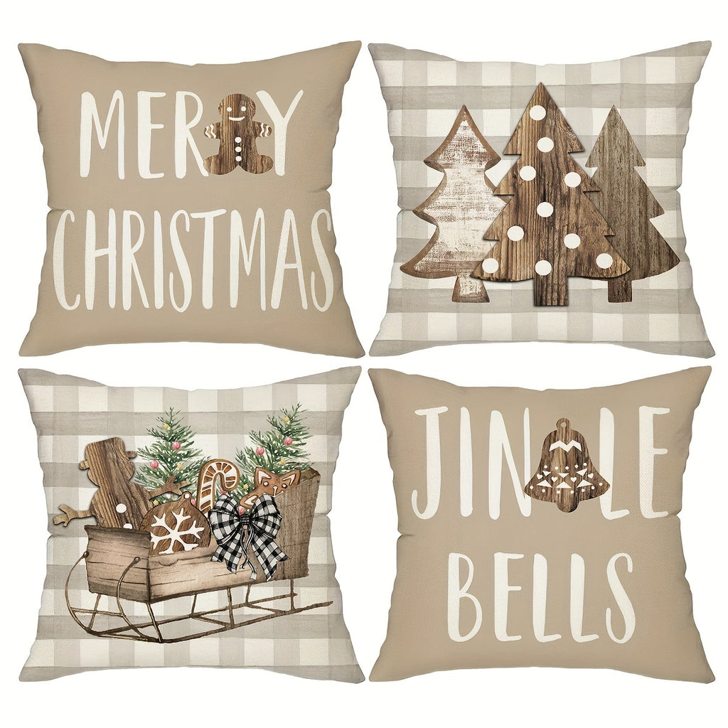 4 housses de coussin de Noël