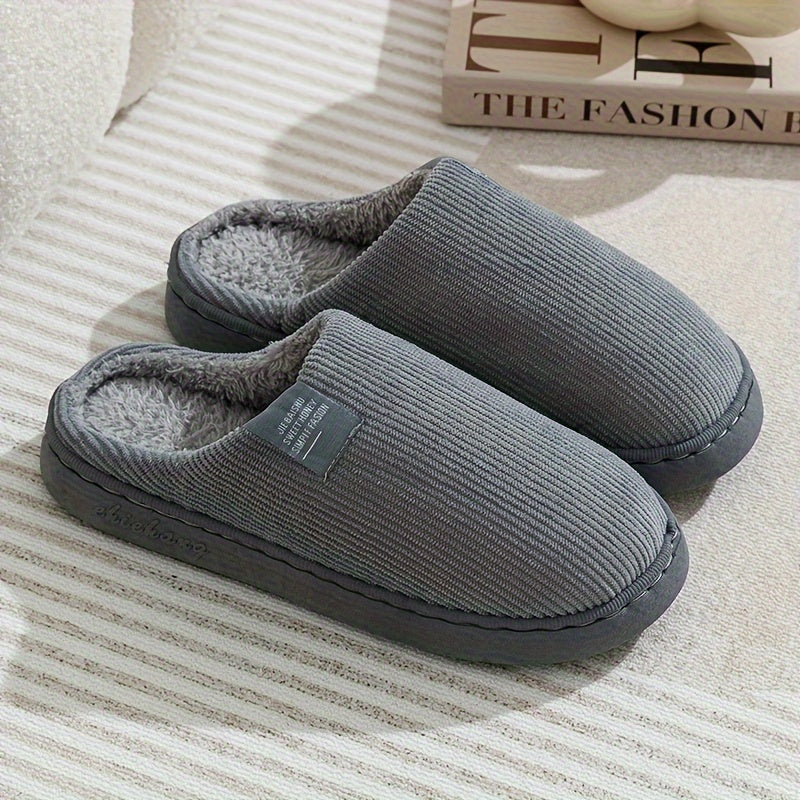 Chaussons d'intérieur pour femmes à semelle épaisse  Chaussons moelleux pour la maison  Chaussons thermiques antidérapants