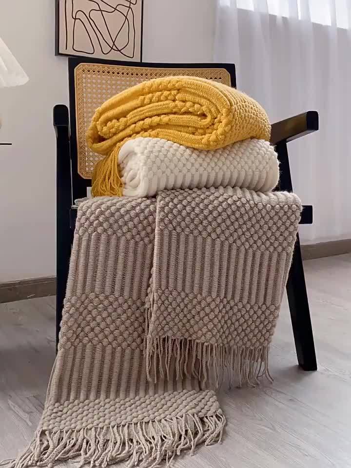 Couverture Vintage à Franges – Douce et Polyvalente pour Toutes Saisons