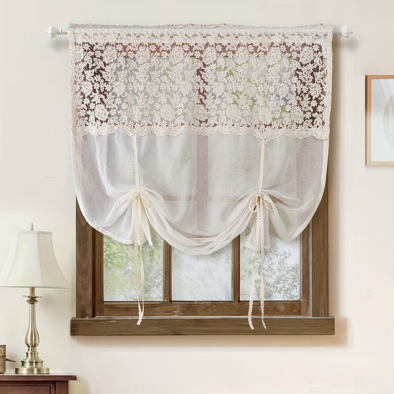 Voilage Romantique en Dentelle Française