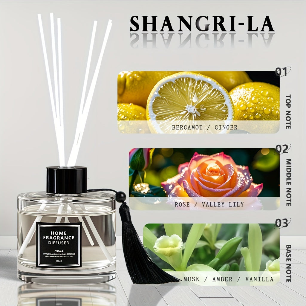 diffuseurs à bâtonnets série Hôtel de Luxe – grande capacité 100 ml, parfum longue durée (5 à 7 semaines) pour salon et chambre – fragrance épicée, ingrédients de raffinerie suisse, flacon en verre cylindrique avec tiges en rotin,