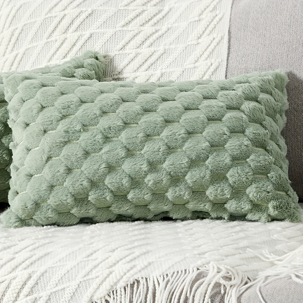 Coussin avec garniture ultra doux et moelleux, à motif imprimé sur une seule face. Housse pelucheuse imitation fourrure pour une décoration chaleureuse et élégante du salon, du canapé, du lit ou de toute pièce de la maison.