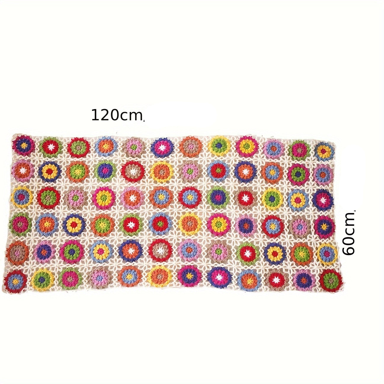 Plaid tricoté à la main motif floral – Jeté crocheté douillet avec design marguerite, parfait comme couverture de canapé ou de lit, confort toutes saisons